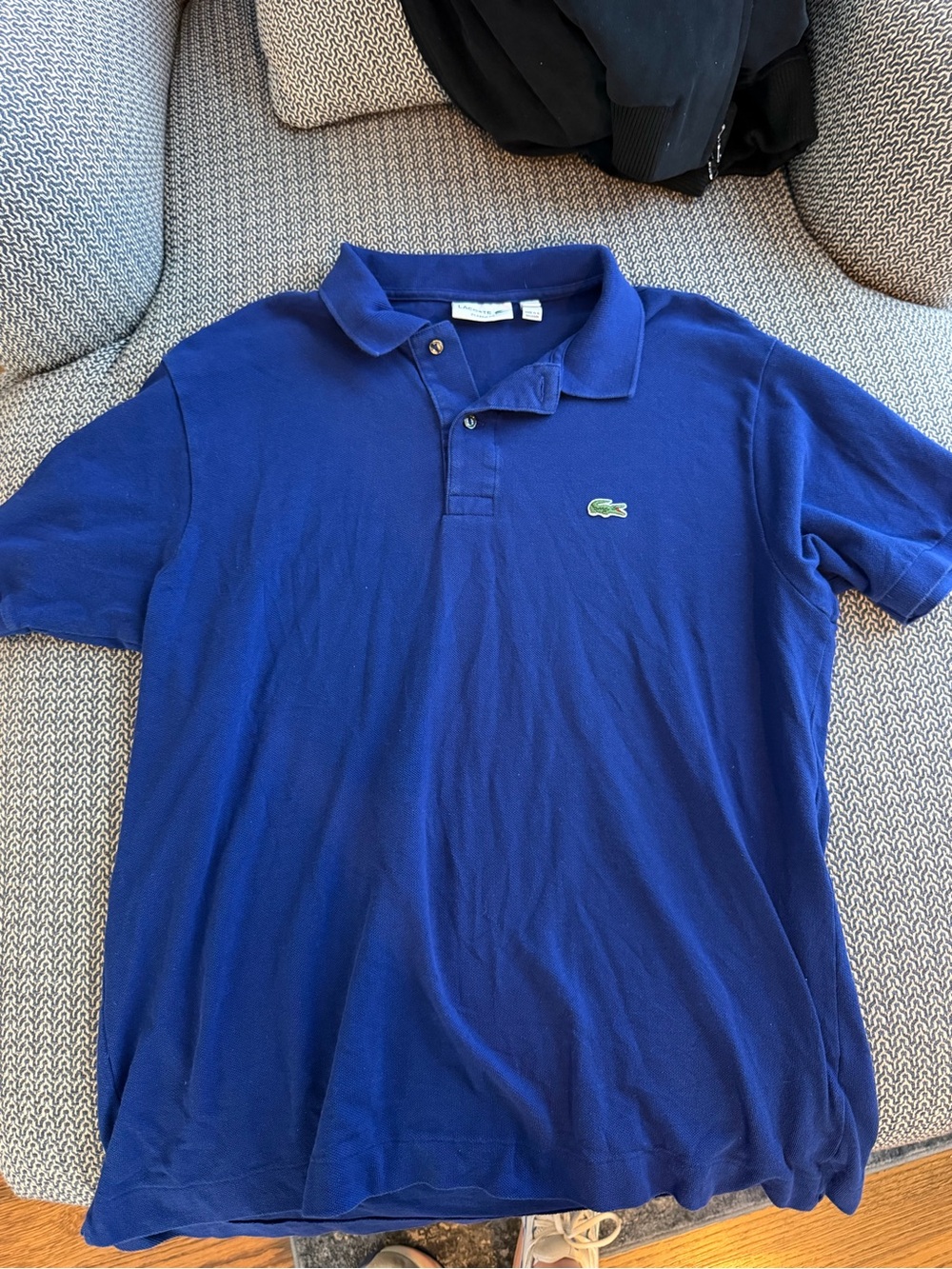 Lacoste Men's Royal Blue Cotton Pique Polo with Green Crocodile Logo